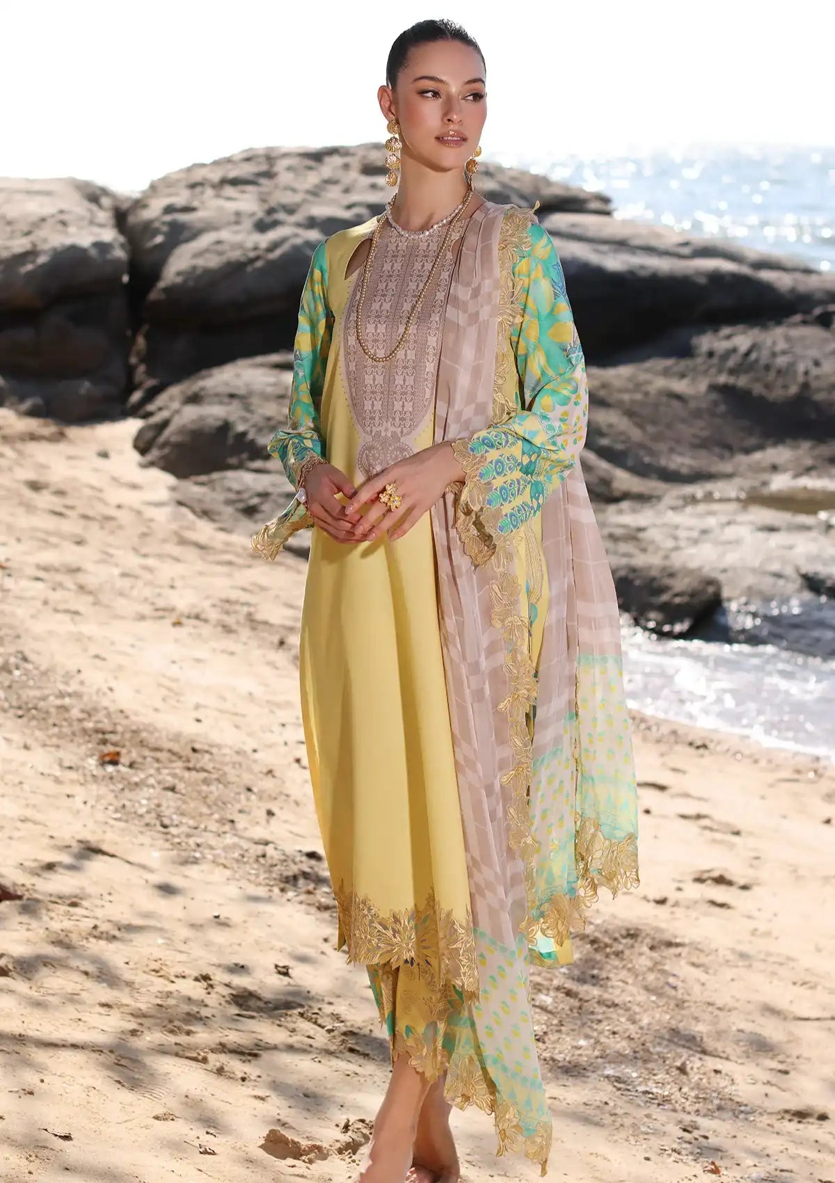 Charizma Aniq Emb Lawn'24 Vol-01 AN4-08 - Mohsin Saeed Fabrics