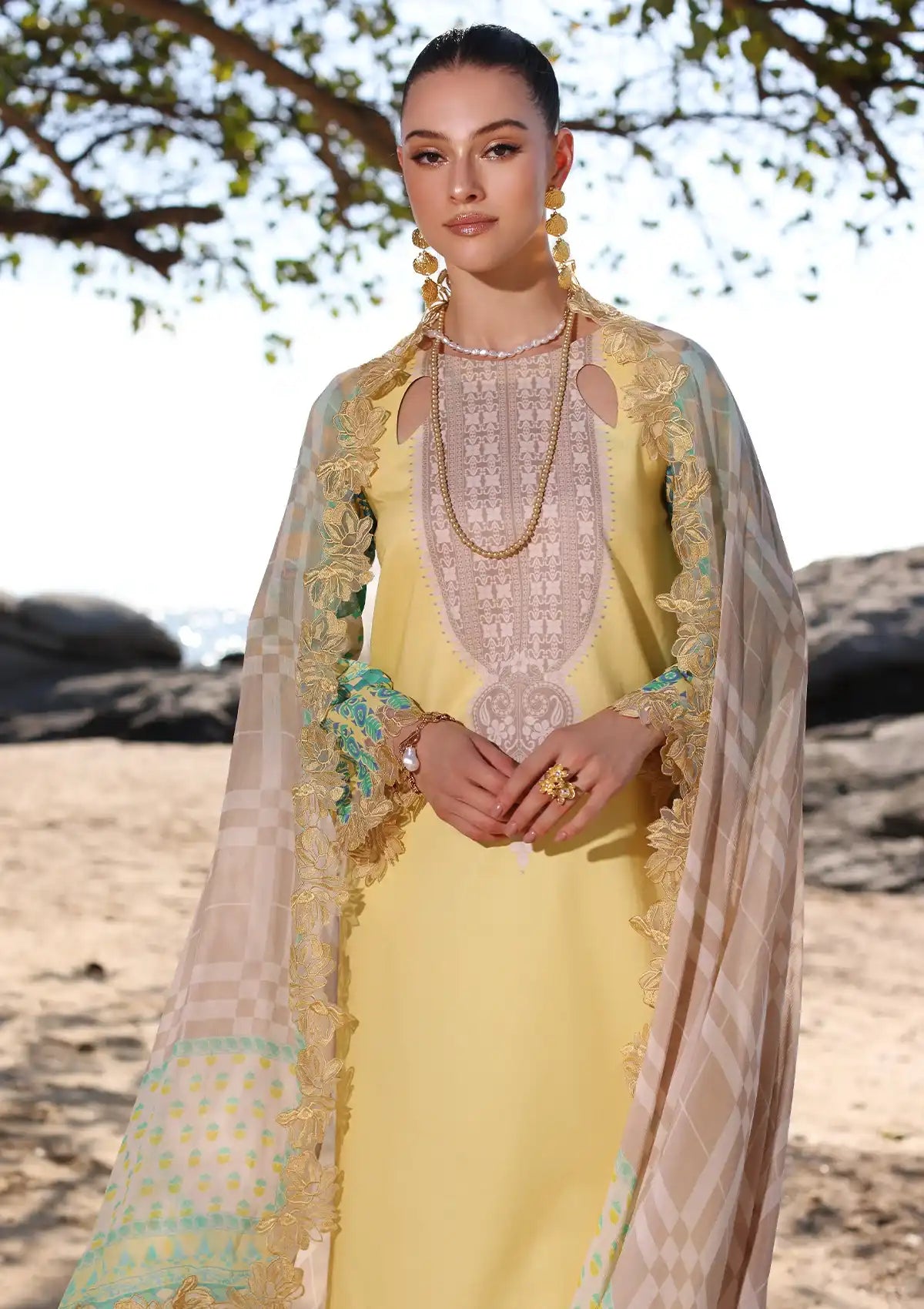 Charizma Aniq Emb Lawn'24 Vol-01 AN4-08 - Mohsin Saeed Fabrics
