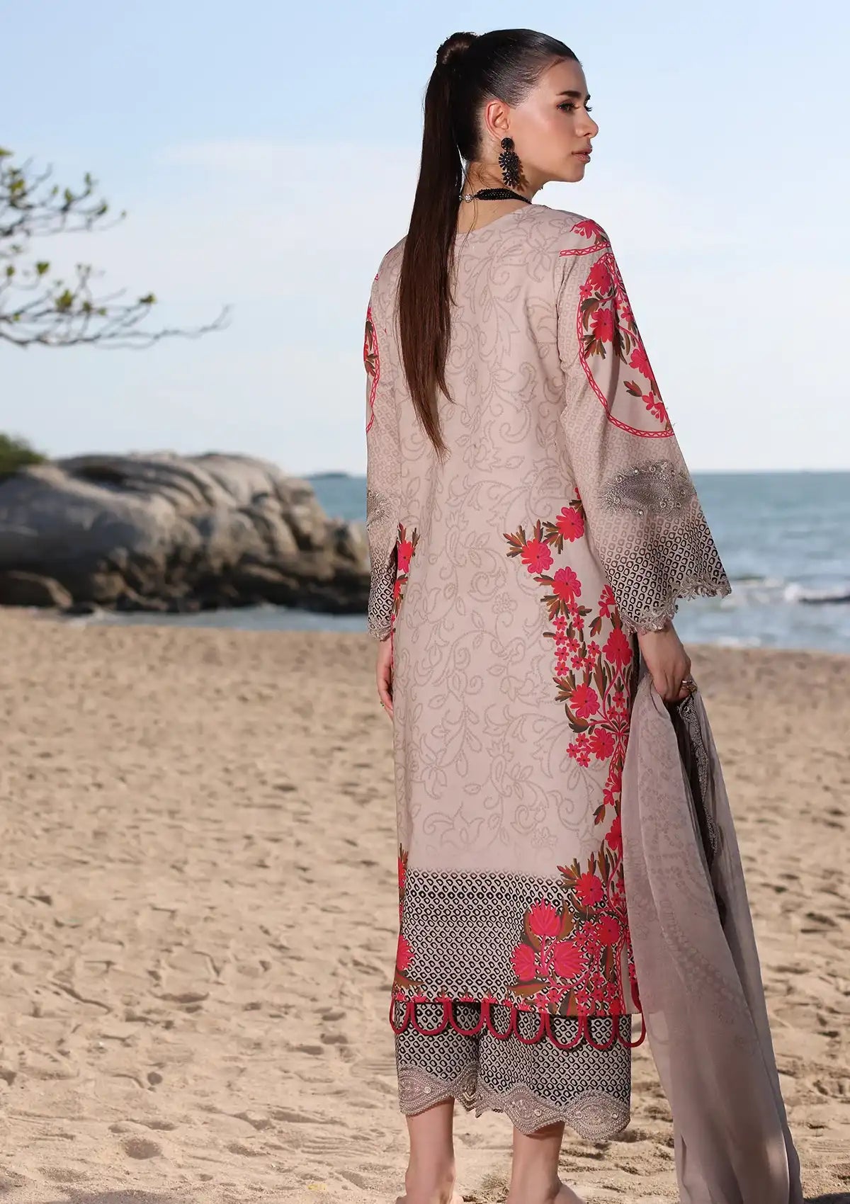 Charizma Aniq Emb Lawn'24 Vol-01 AN4-07 - Mohsin Saeed Fabrics