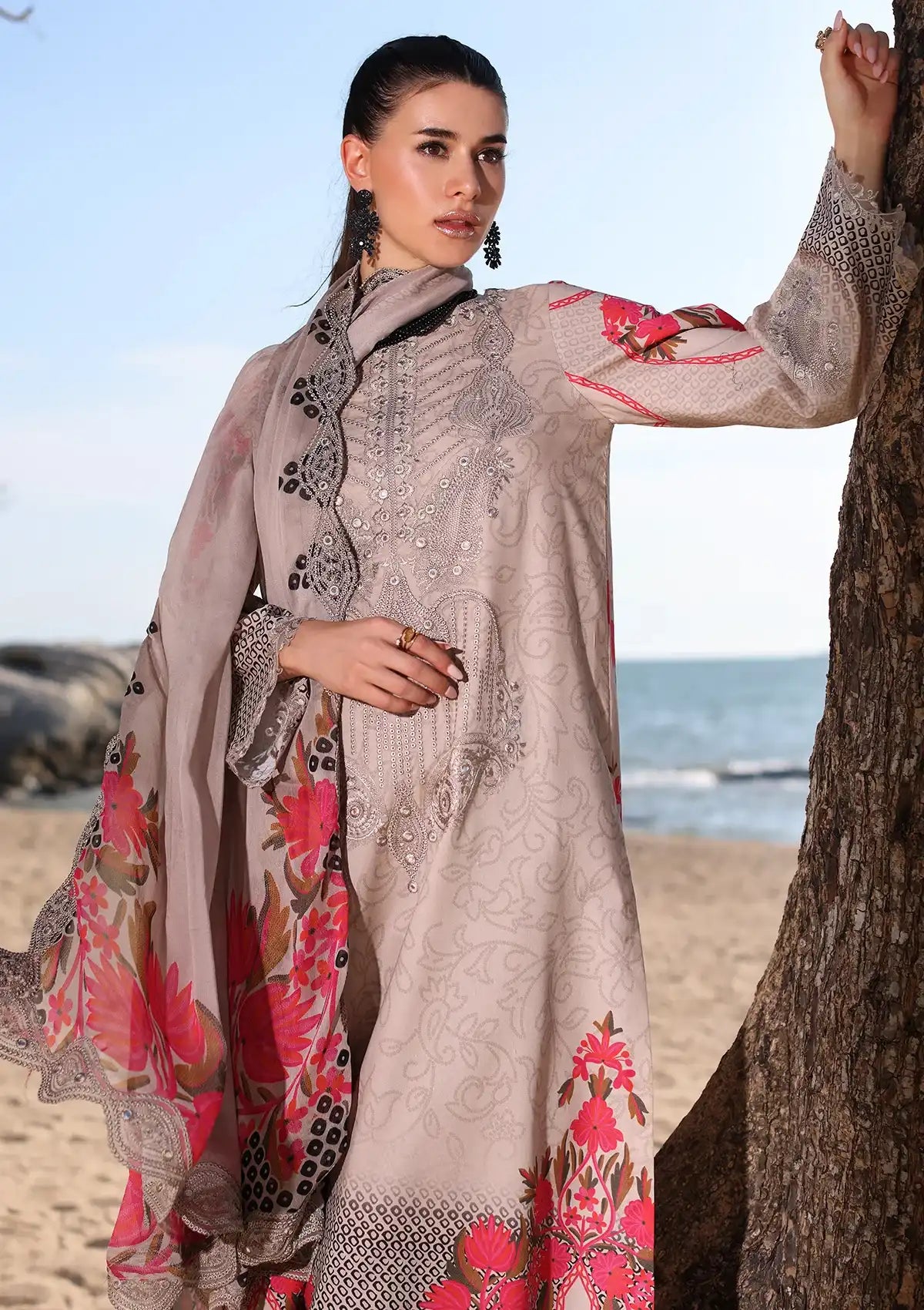 Charizma Aniq Emb Lawn'24 Vol-01 AN4-07 - Mohsin Saeed Fabrics