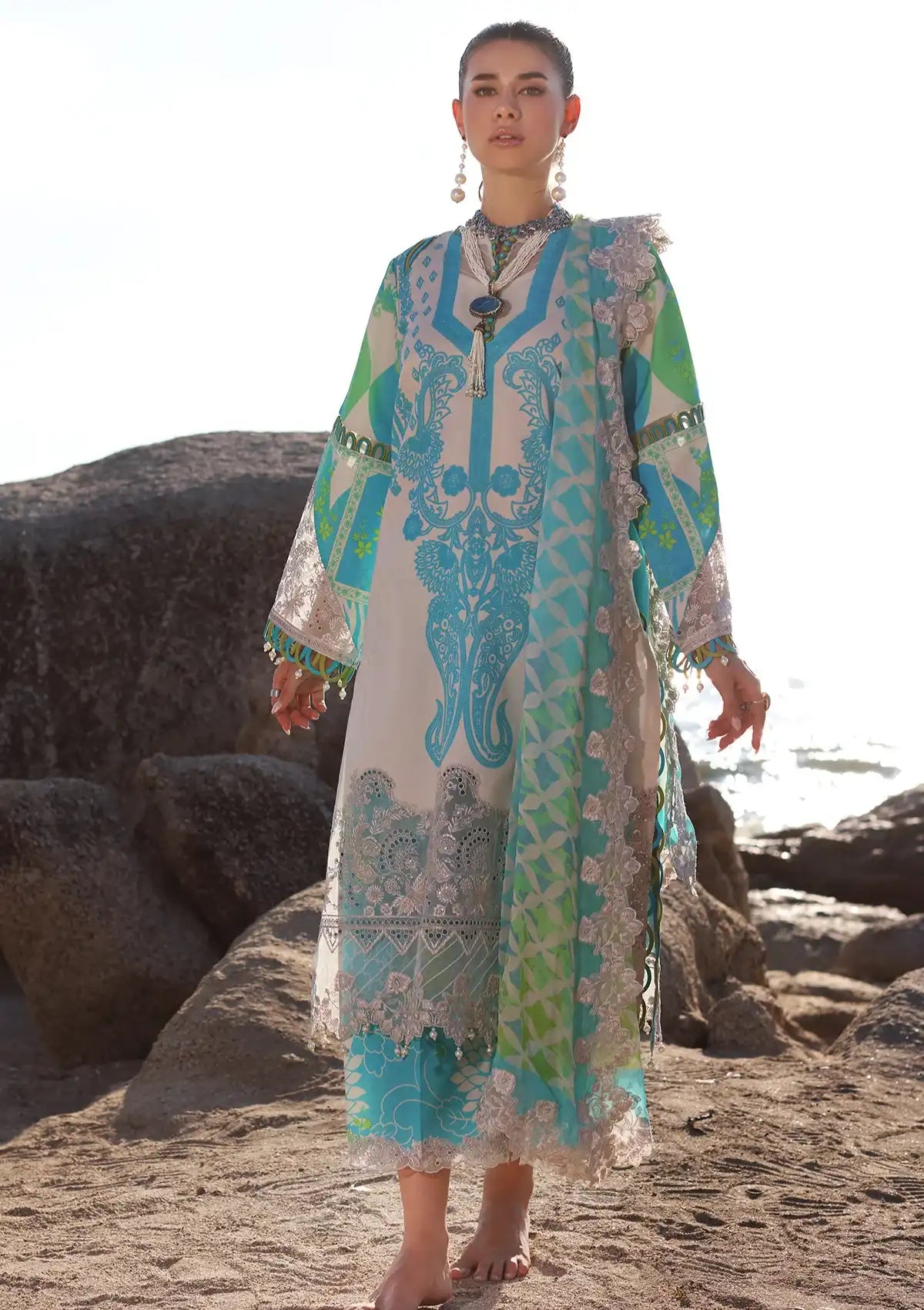 Charizma Aniq Emb Lawn'24 Vol-01 AN4-05 - Mohsin Saeed Fabrics