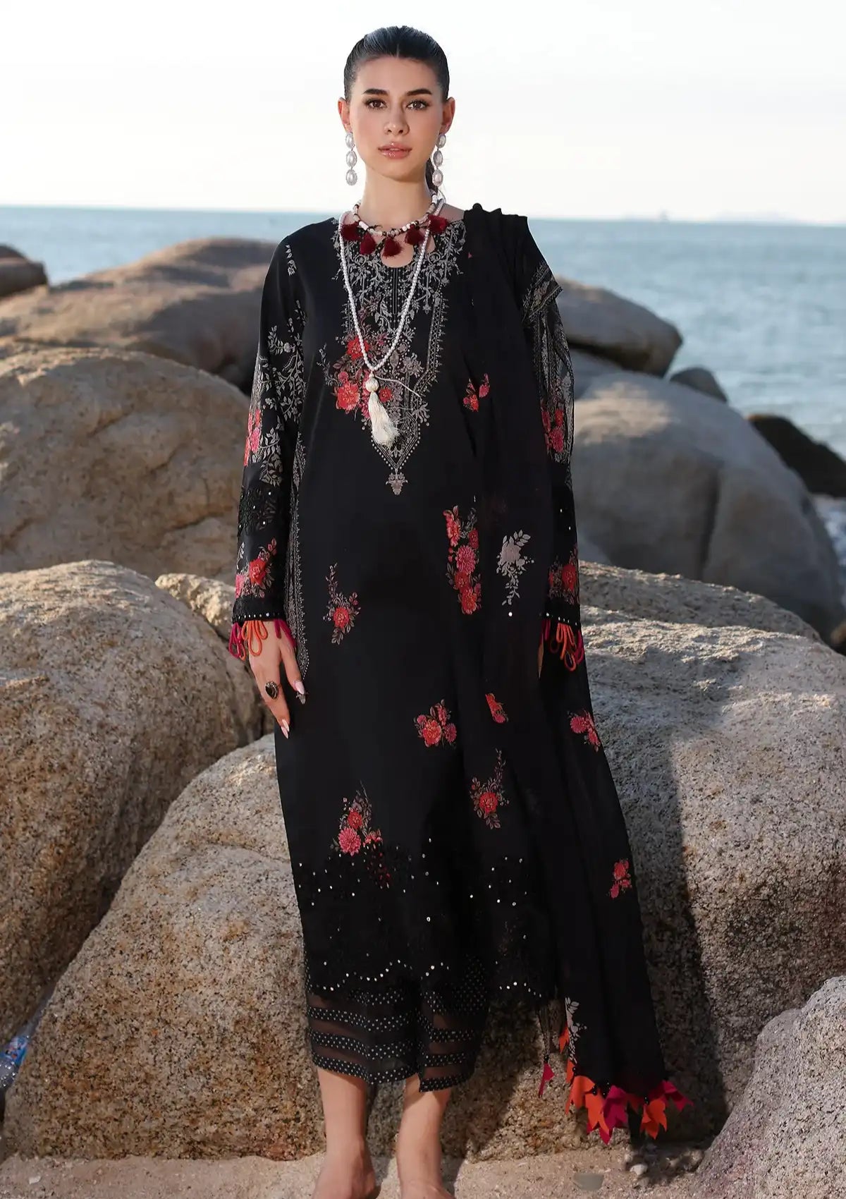 Charizma Aniq Emb Lawn'24 Vol-01 AN4-09 - Mohsin Saeed Fabrics