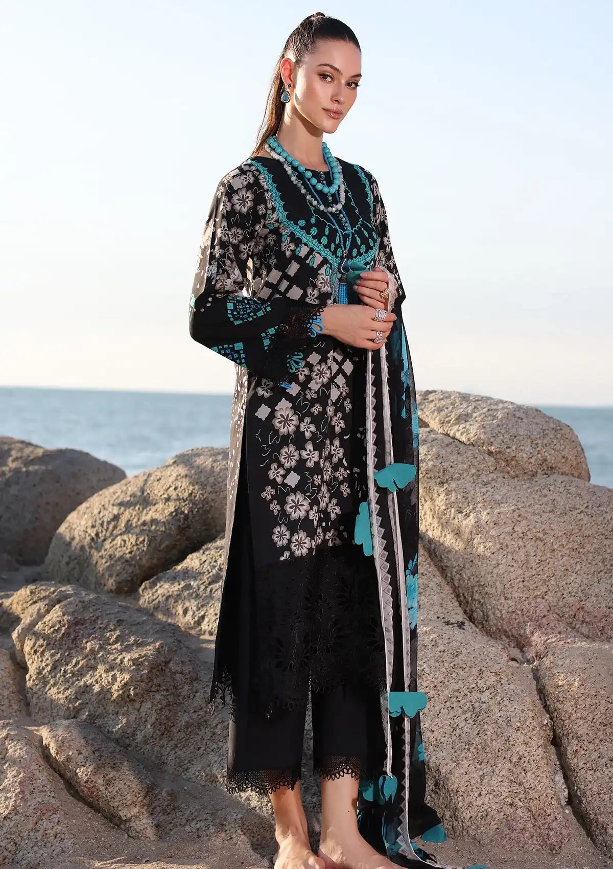 Charizma Aniq Emb Lawn'24 Vol-01 AN4-01 - Mohsin Saeed Fabrics