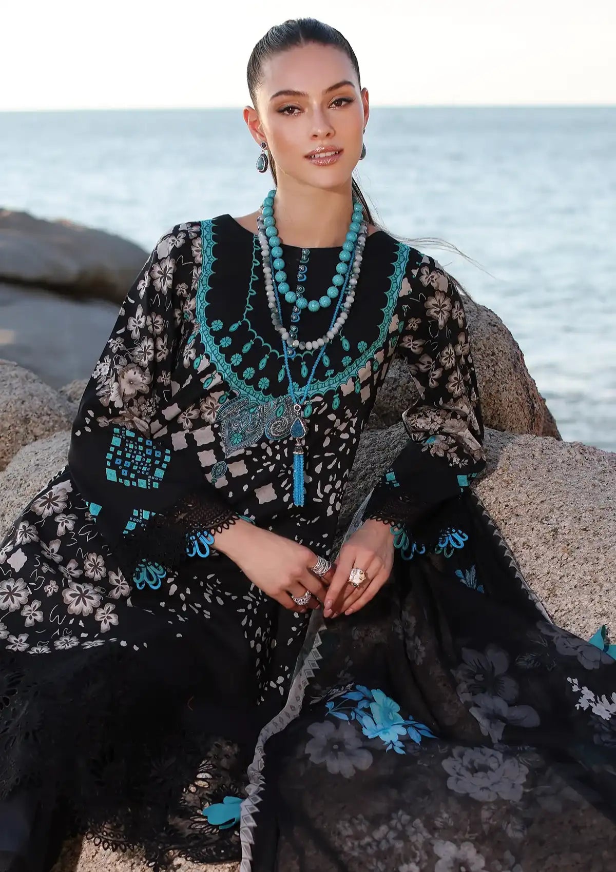Charizma Aniq Emb Lawn'24 Vol-01 AN4-01 - Mohsin Saeed Fabrics
