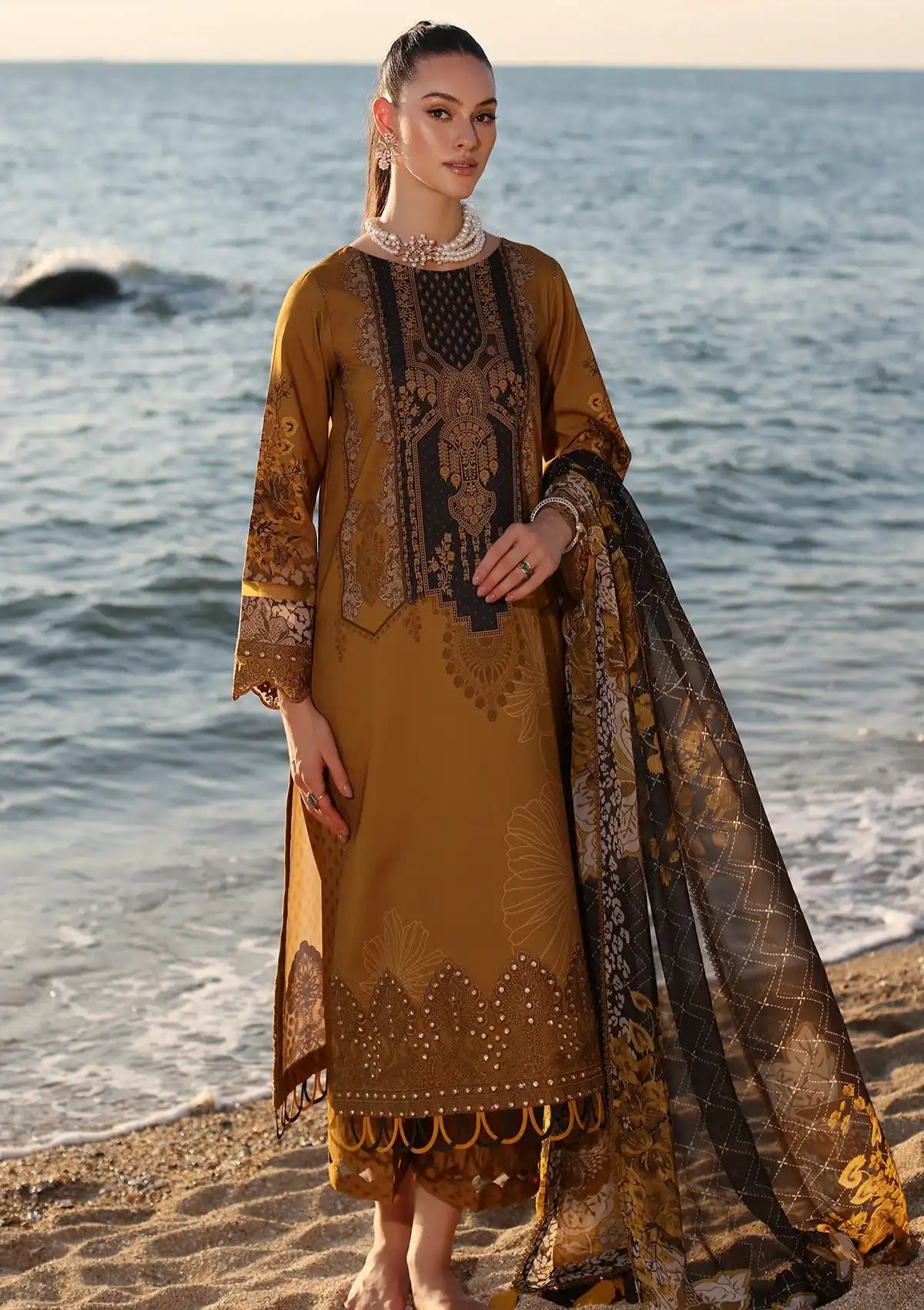 Charizma Aniq Emb Lawn'24 Vol-01 AN4-03 - Mohsin Saeed Fabrics