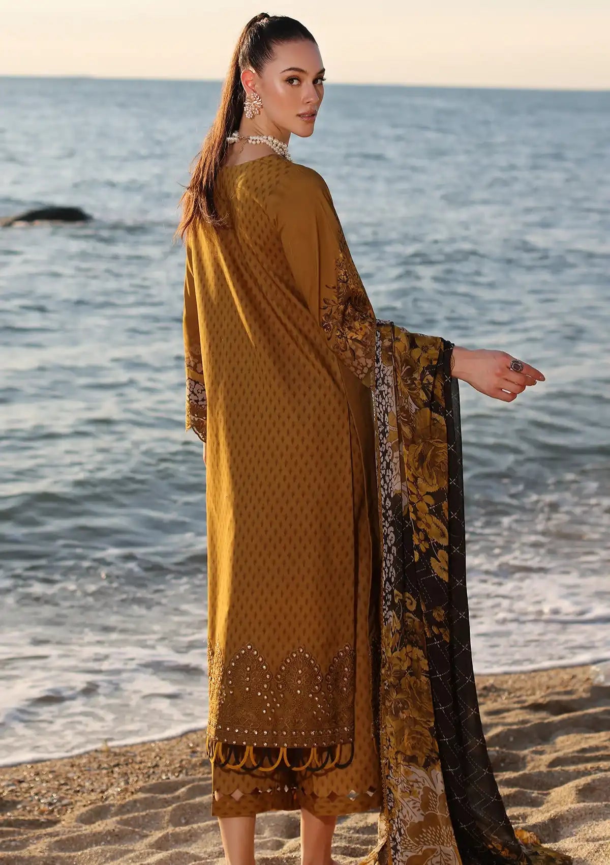 Charizma Aniq Emb Lawn'24 Vol-01 AN4-03 - Mohsin Saeed Fabrics