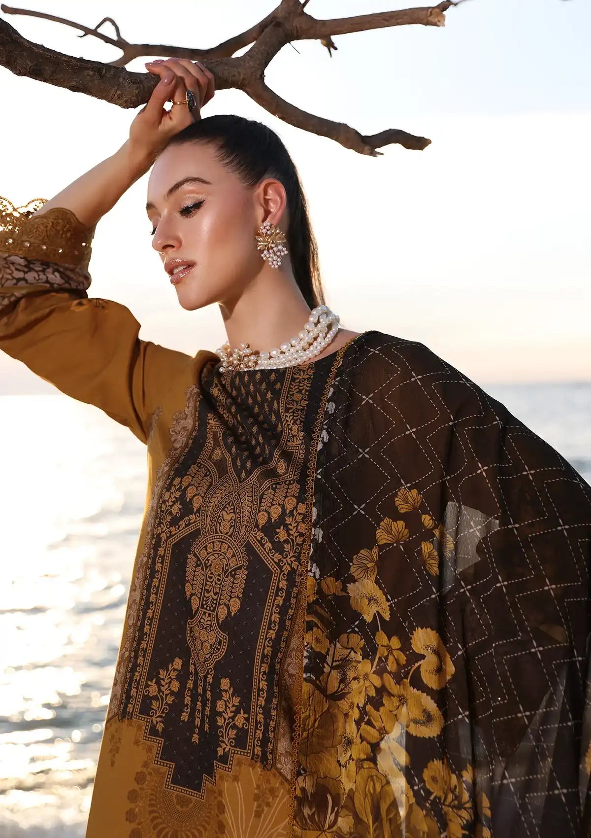 Charizma Aniq Emb Lawn'24 Vol-01 AN4-03 - Mohsin Saeed Fabrics