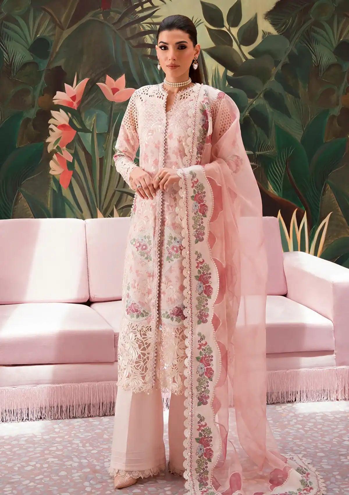 Afrozeh The Painted Garden Eid Lawn'24-04 Daisy Dream - Mohsin Saeed Fabrics