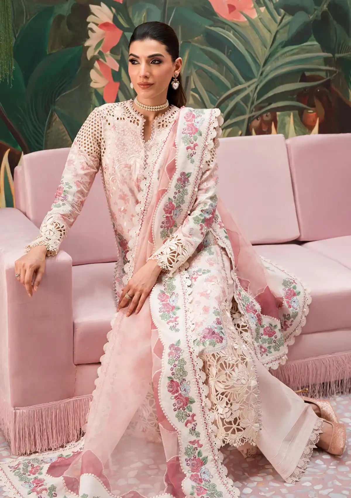 Afrozeh The Painted Garden Eid Lawn'24-04 Daisy Dream - Mohsin Saeed Fabrics