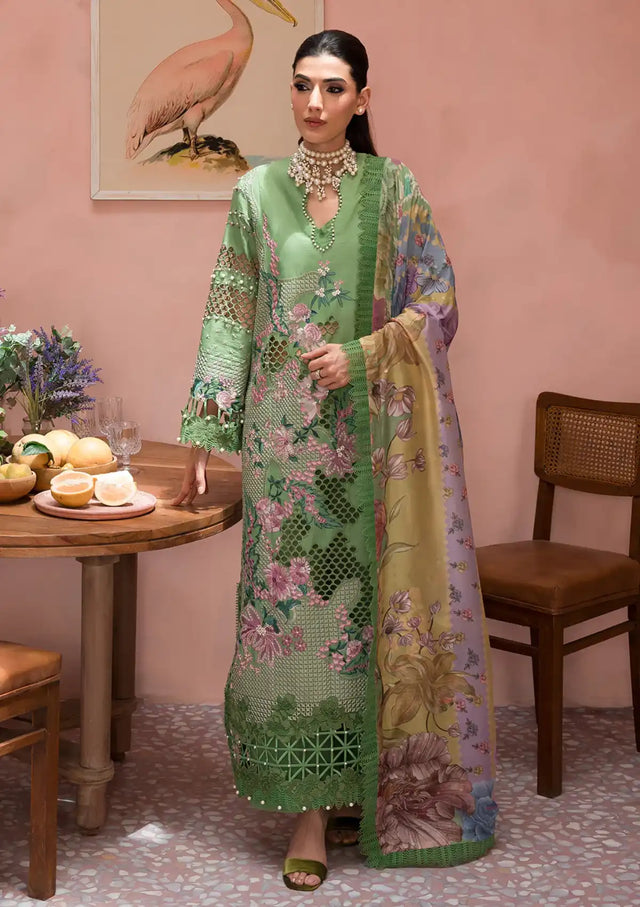 Afrozeh The Painted Garden Eid Lawn'24-02 Celestial Bouquet - Mohsin Saeed Fabrics