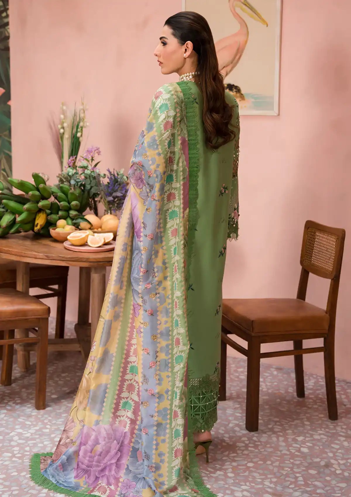 Afrozeh The Painted Garden Eid Lawn'24-02 Celestial Bouquet - Mohsin Saeed Fabrics