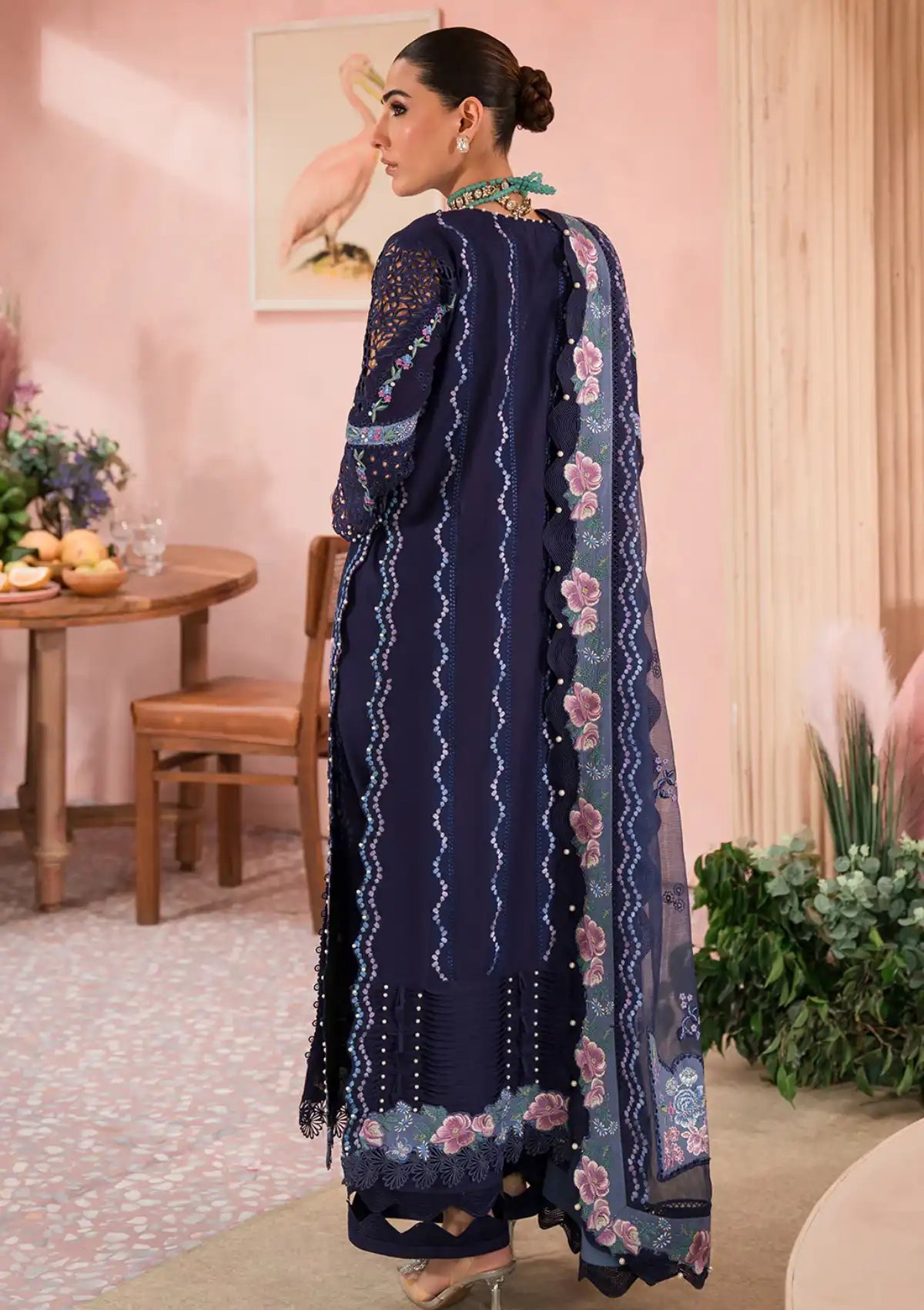 Afrozeh The Painted Garden Eid Lawn'24-10 Bluebell - Mohsin Saeed Fabrics