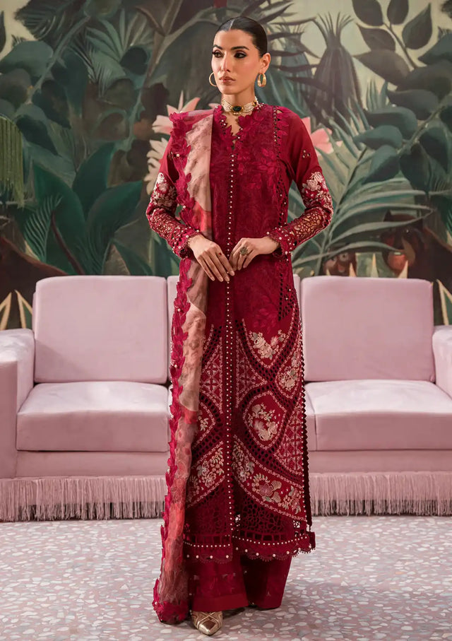 Afrozeh The Painted Garden Eid Lawn'24-06 Dahlia Dusk - Mohsin Saeed Fabrics