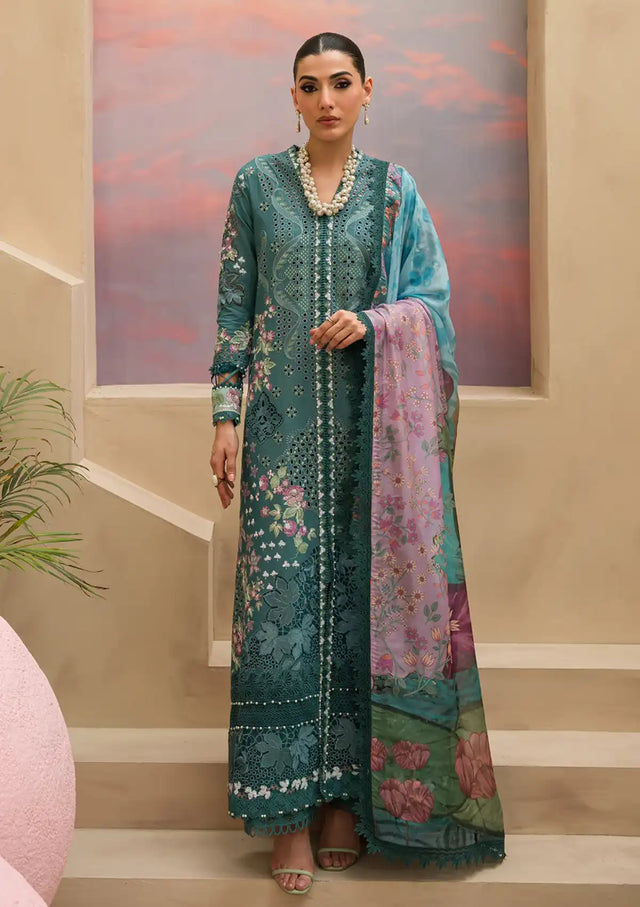 Afrozeh The Painted Garden Eid Lawn'24-01 Stellar Sage - Mohsin Saeed Fabrics