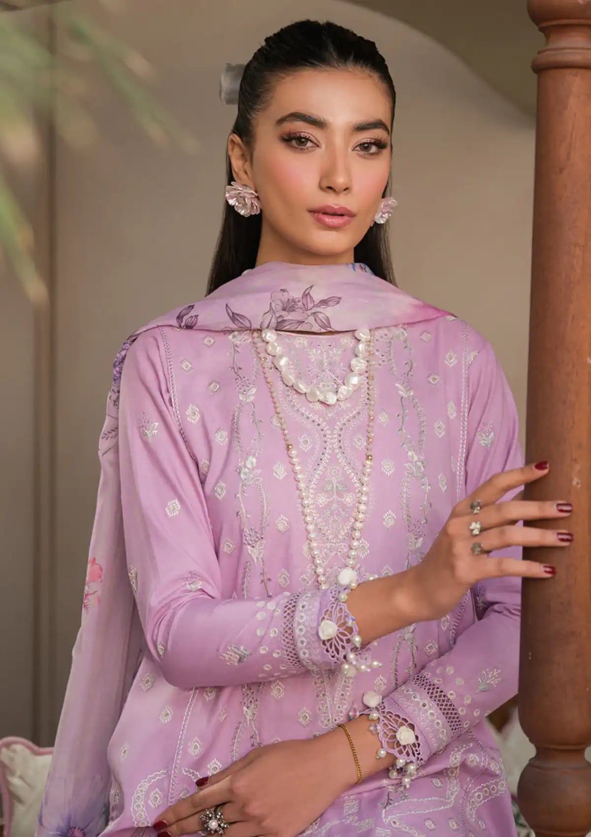 Neeshay Symphony Luxury Lawn'24 Serenade - Mohsin Saeed Fabrics