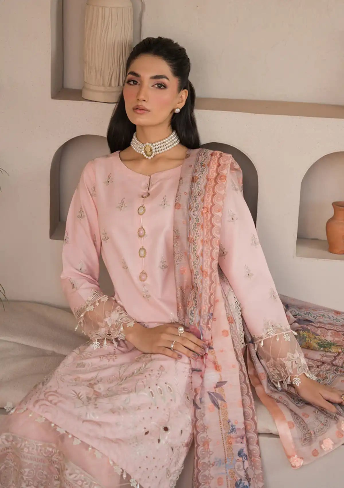 Neeshay Symphony Luxury Lawn'24 Lullaby - Mohsin Saeed Fabrics