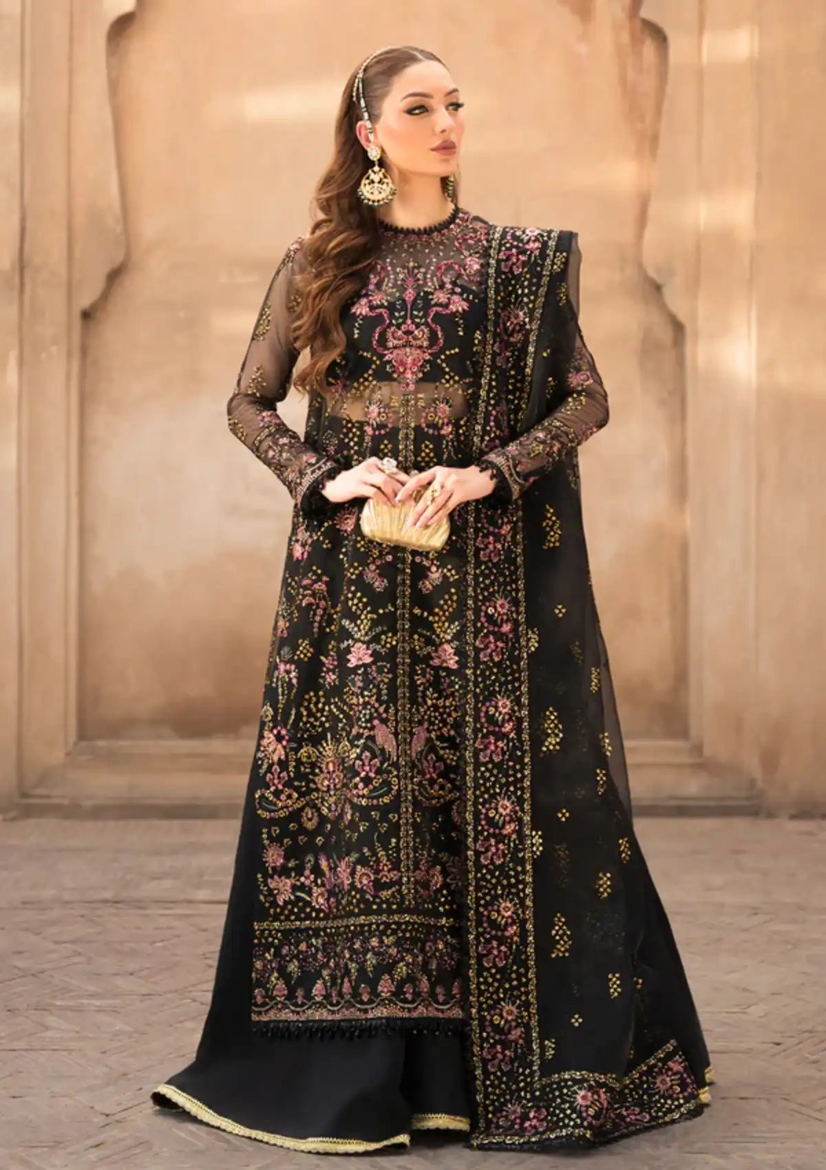 Ayzel Pehli Nazar Festive Chiffon'24 D-02 NAZNEEN - Mohsin Saeed Fabrics