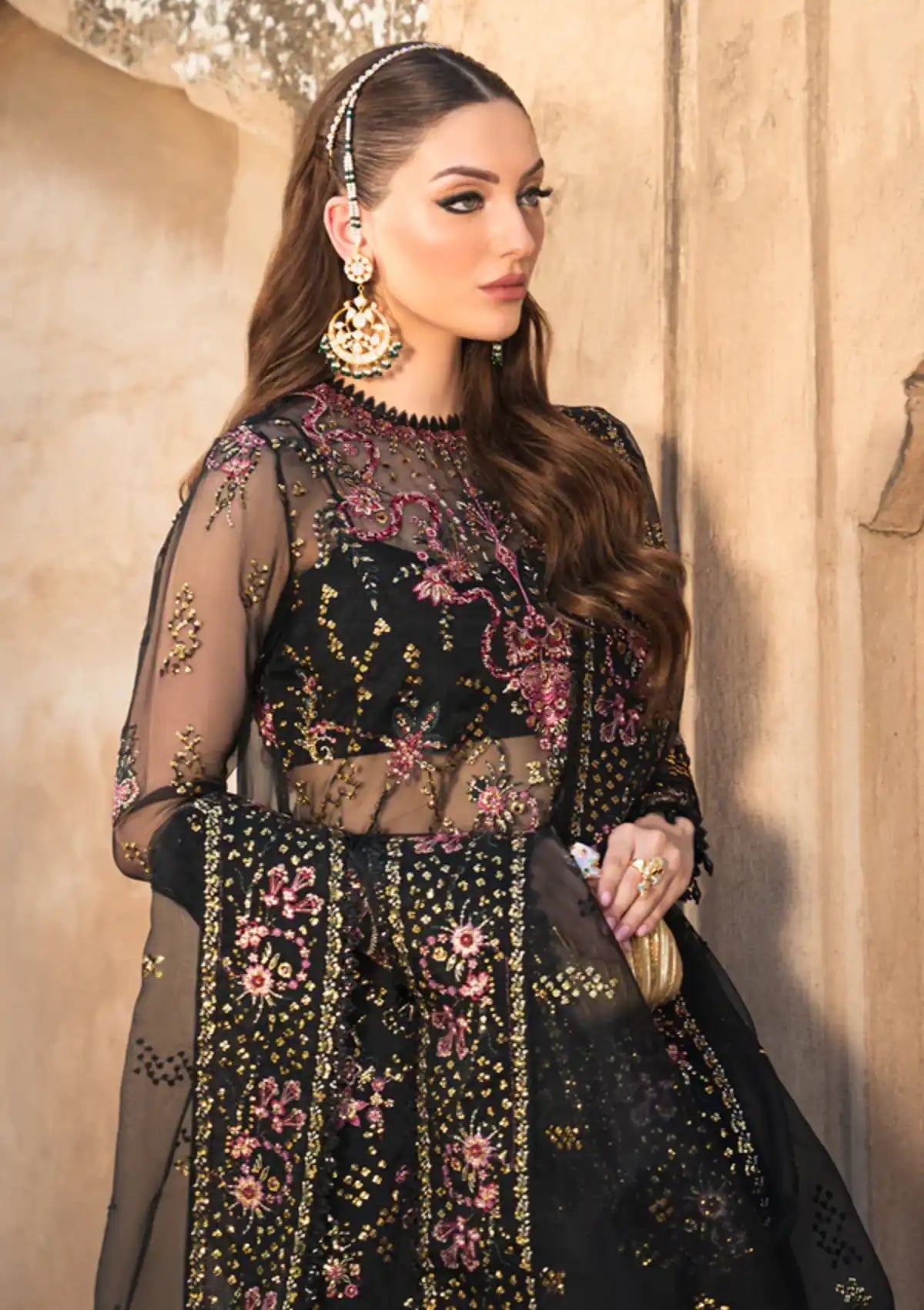 Ayzel Pehli Nazar Festive Chiffon'24 D-02 NAZNEEN - Mohsin Saeed Fabrics