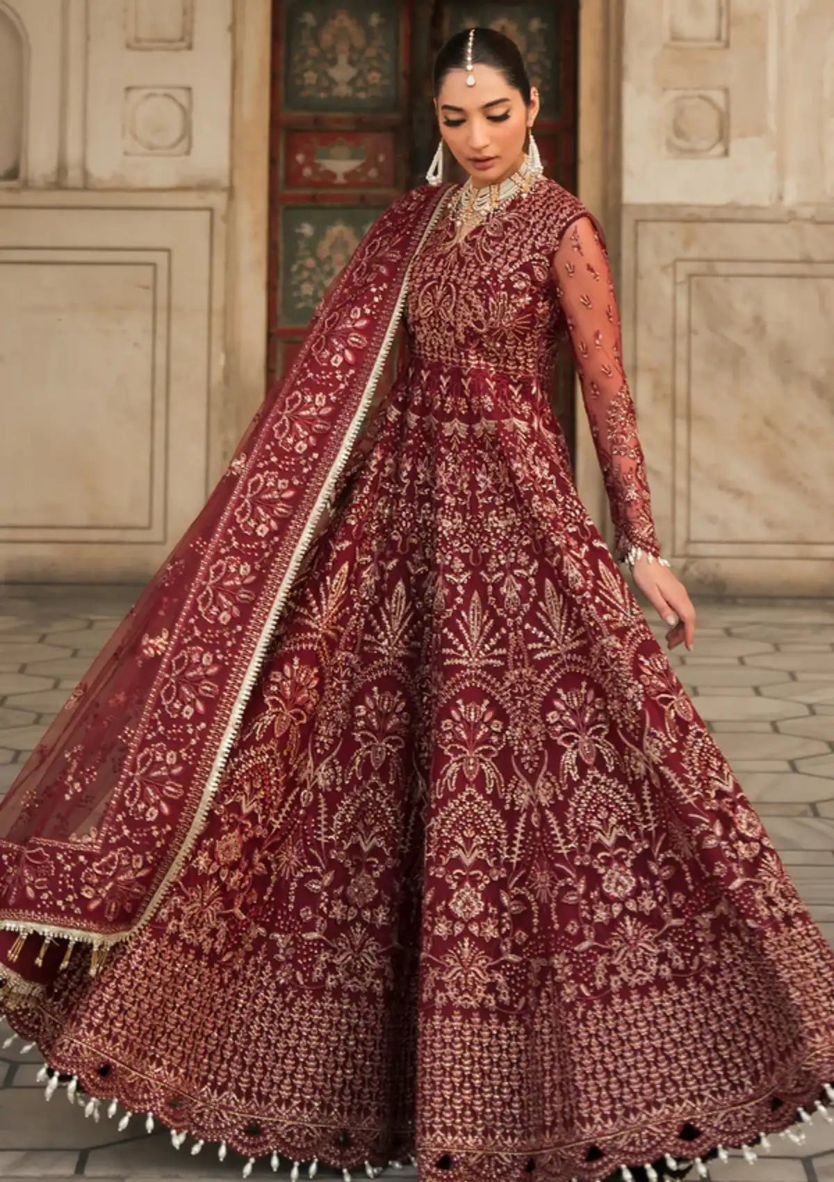 Ayzel Pehli Nazar Festive Chiffon'24 D-01 ZULEKHA - Mohsin Saeed Fabrics