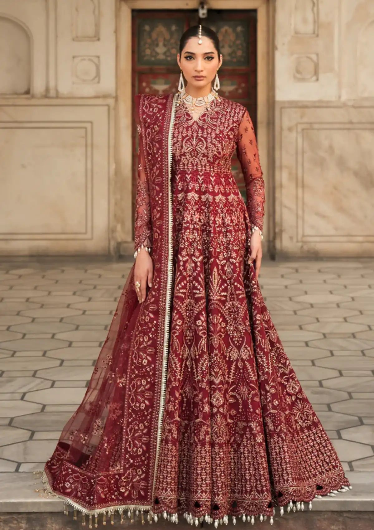 Ayzel Pehli Nazar Festive Chiffon'24 D-01 ZULEKHA - Mohsin Saeed Fabrics