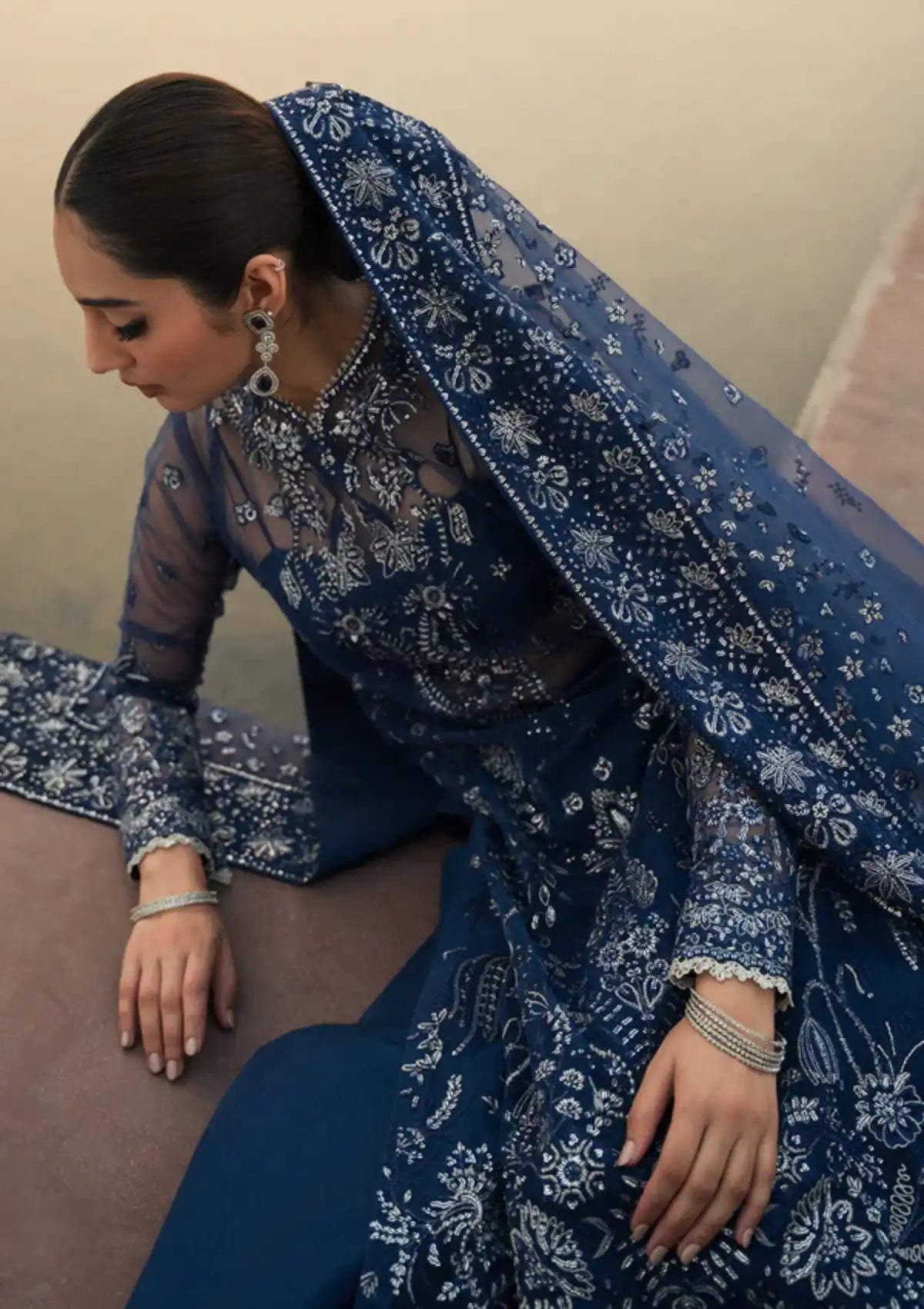 Ayzel Pehli Nazar Festive Chiffon'24 D-08 ZARINA - Mohsin Saeed Fabrics