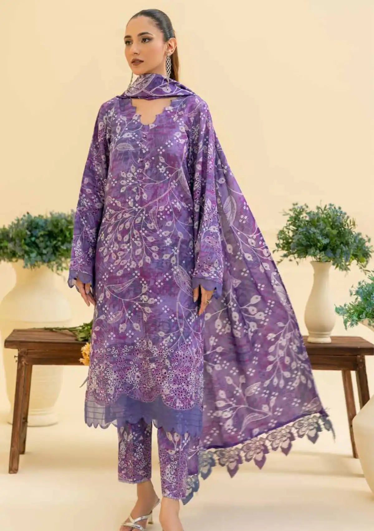 Aafreen Emb Chikankari Khaddar'24 AF-145