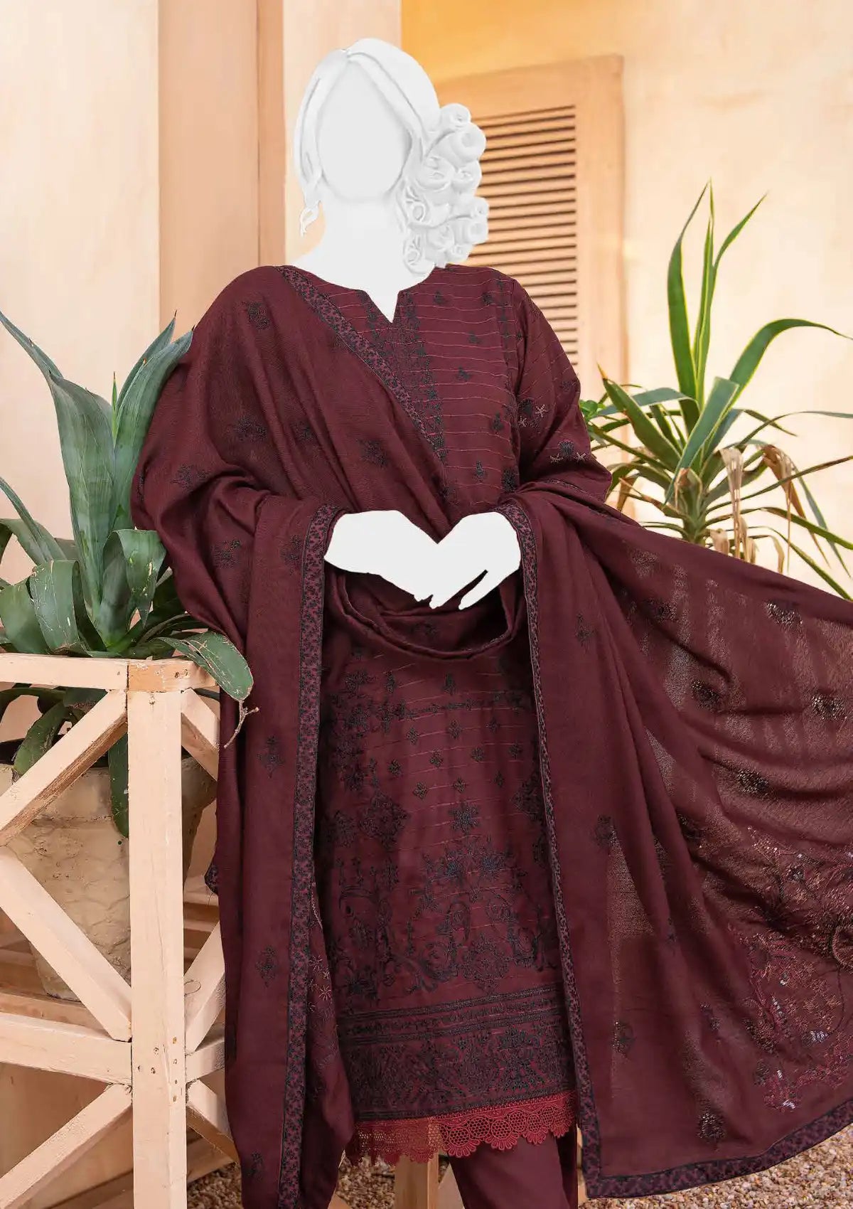Anchal Emb Wool Shawl'24 D-01