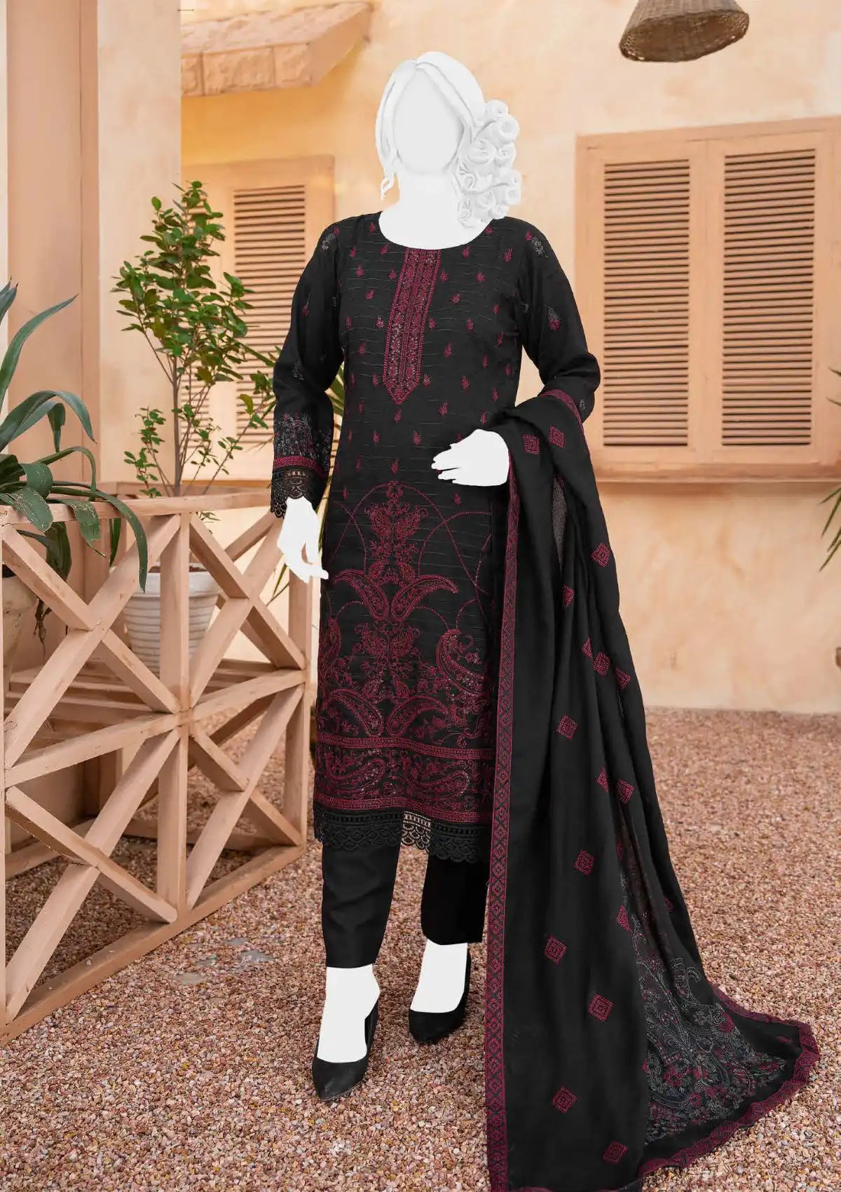 Anchal Emb Wool Shawl'24 D-08