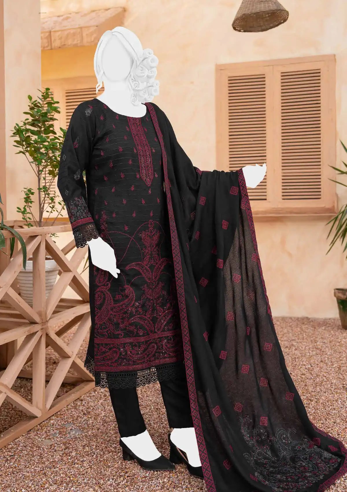Anchal Emb Wool Shawl'24 D-08