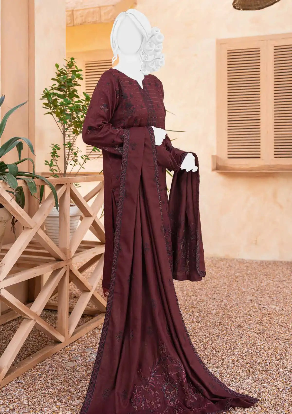 Anchal Emb Wool Shawl'24 D-01