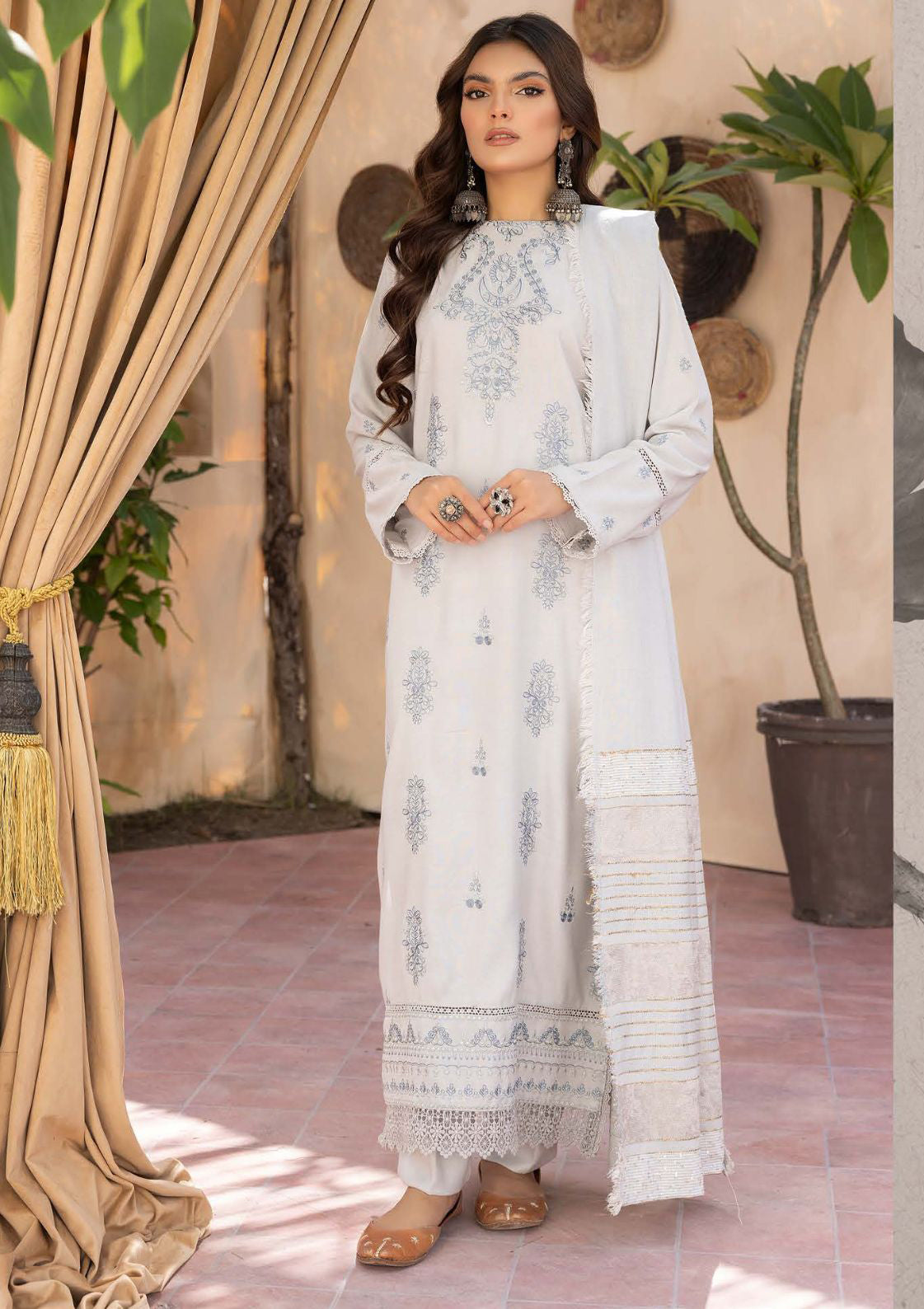 Aanchal Emb Peach Leather By Khoobsurat'23 AC-02 - Mohsin Saeed Fabrics