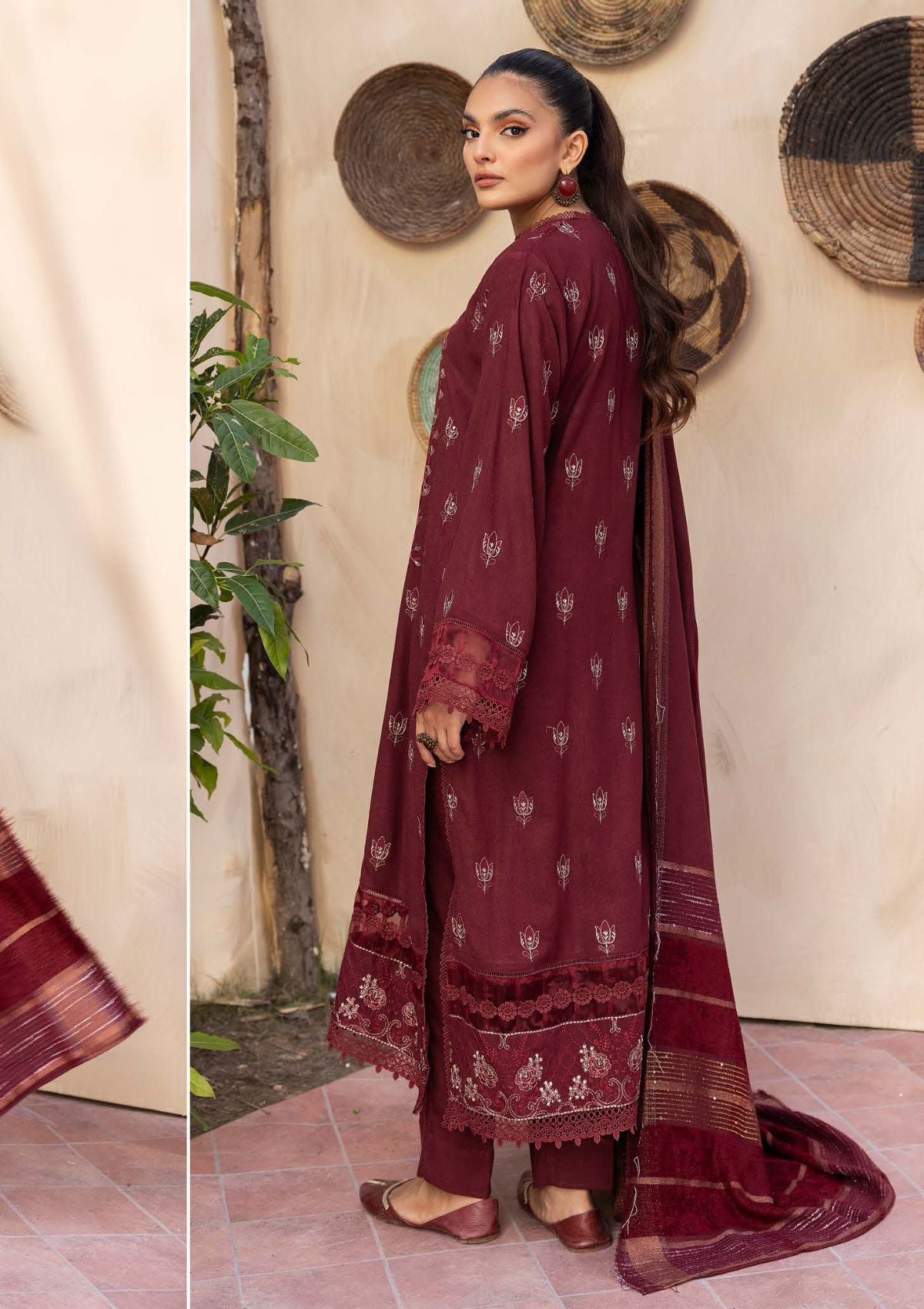 Aanchal Emb Peach Leather By Khoobsurat'23 AC-03 - Mohsin Saeed Fabrics