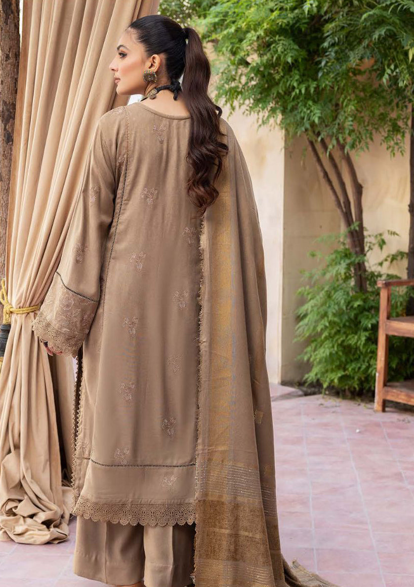 Aanchal Emb Peach Leather By Khoobsurat'23 AC-06 - Mohsin Saeed Fabrics