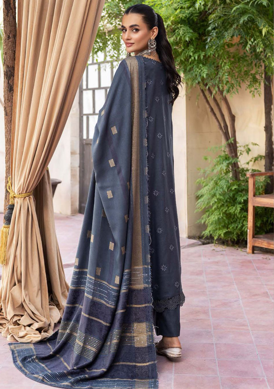 Aanchal Emb Peach Leather By Khoobsurat'23 AC-09 - Mohsin Saeed Fabrics