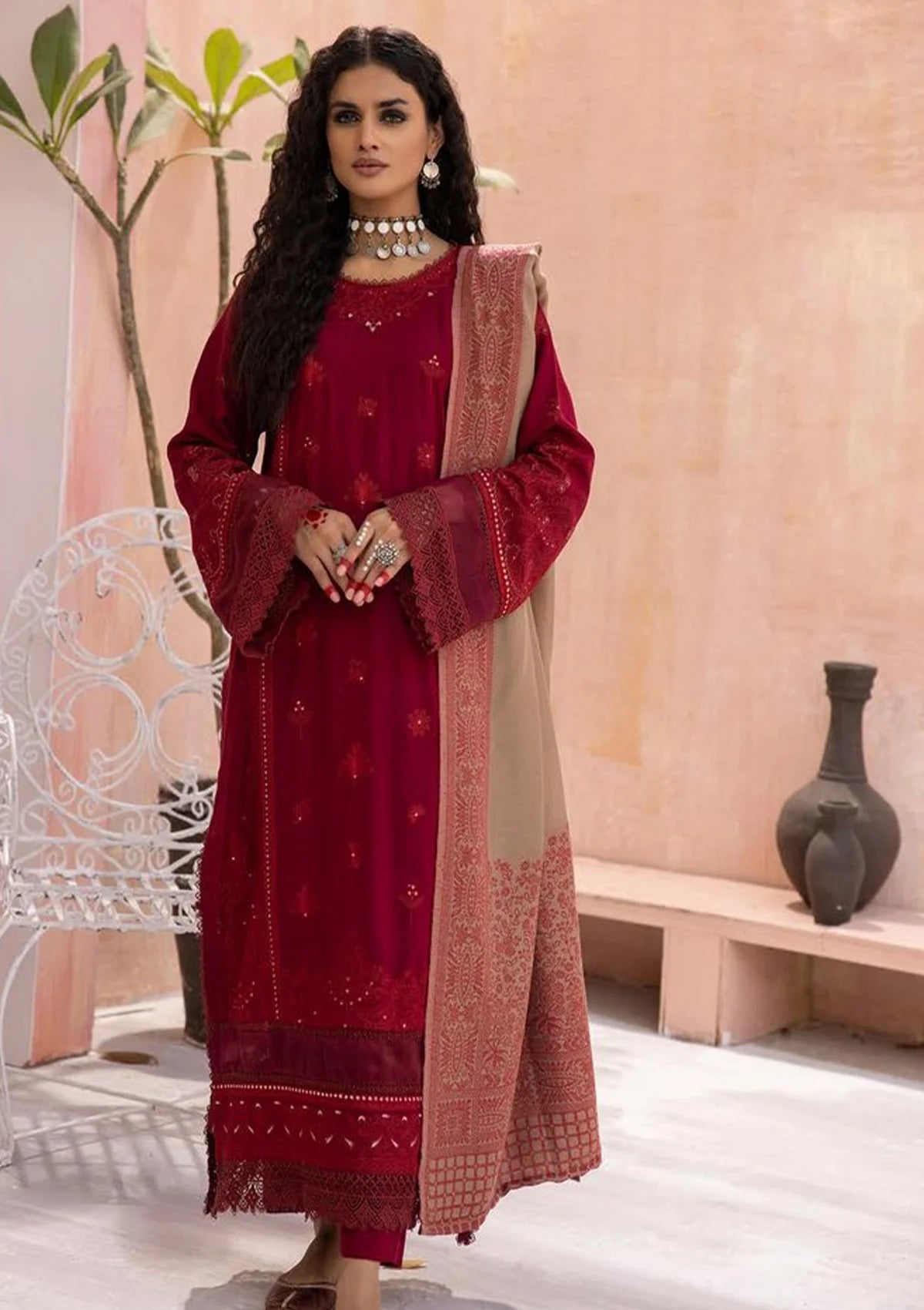 Aangan By Khoobsurat Kashmiri Shawl'23 AK-35 - Mohsin Saeed Fabrics