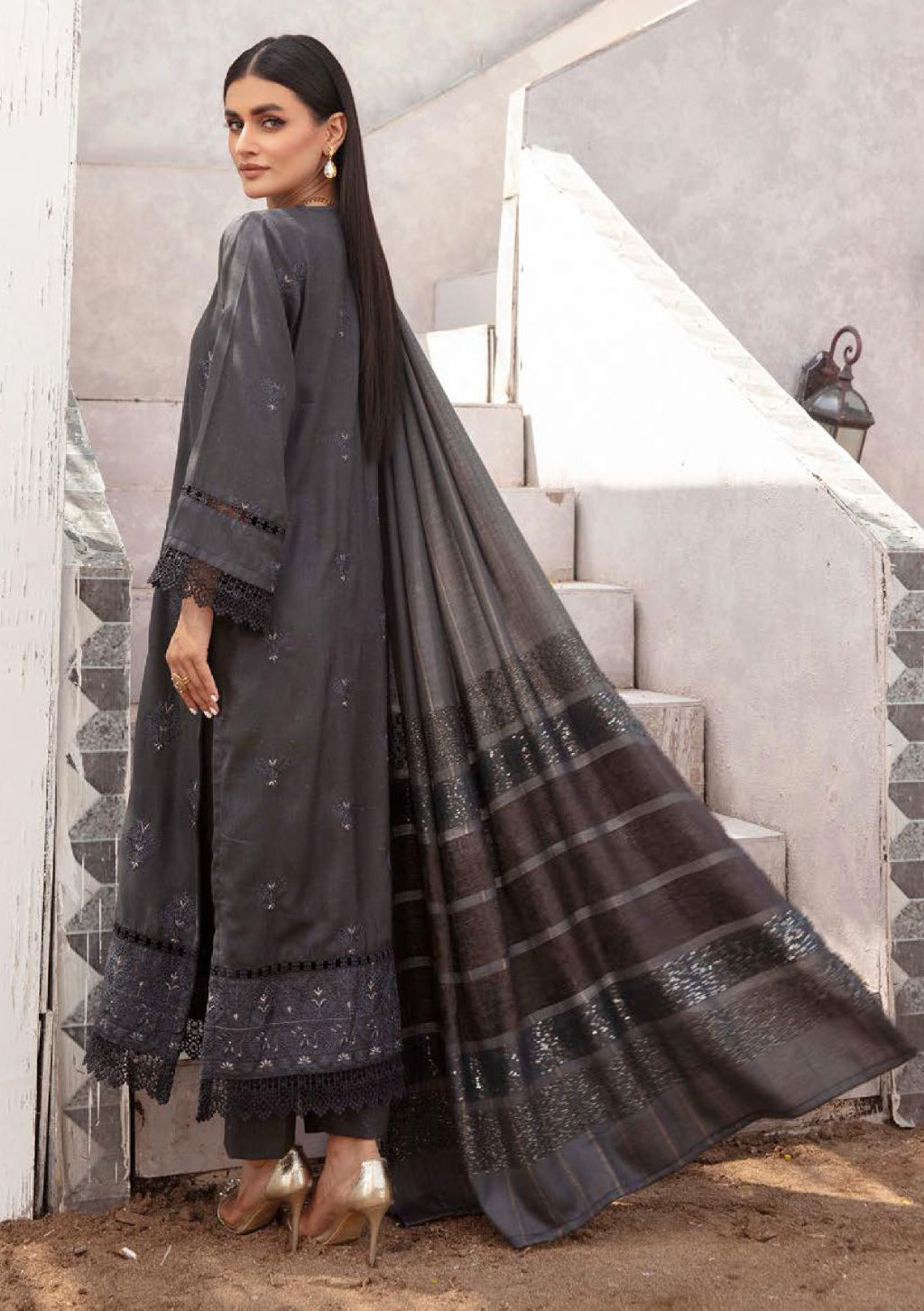 Aangan Peach Leather By Khoobsurat'23 AN-02 - Mohsin Saeed Fabrics