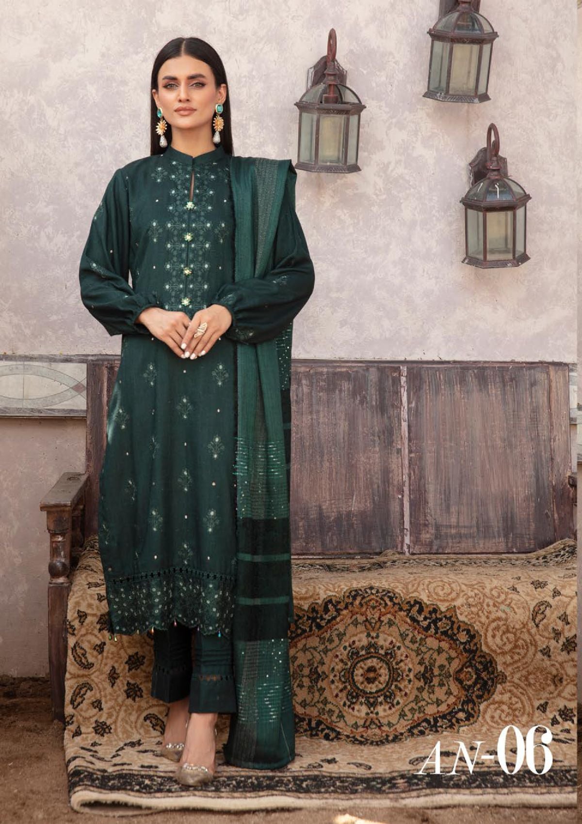 Aangan Peach Leather By Khoobsurat'23 AN-06 - Mohsin Saeed Fabrics