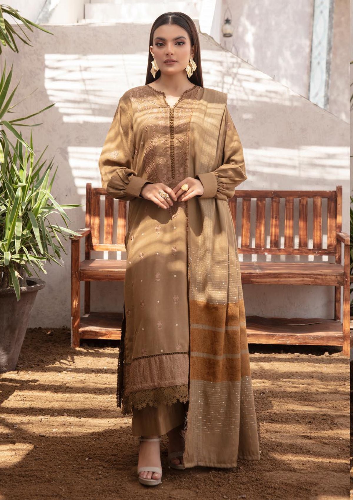 Aangan Peach Leather By Khoobsurat'23 AN-07 - Mohsin Saeed Fabrics
