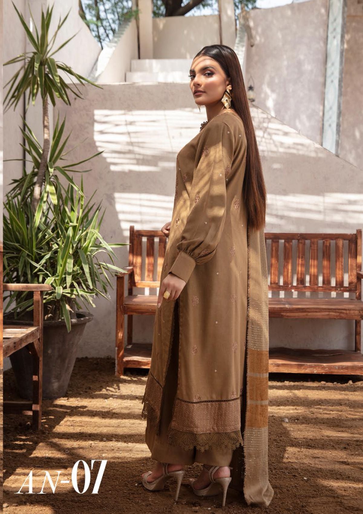 Aangan Peach Leather By Khoobsurat'23 AN-07 - Mohsin Saeed Fabrics