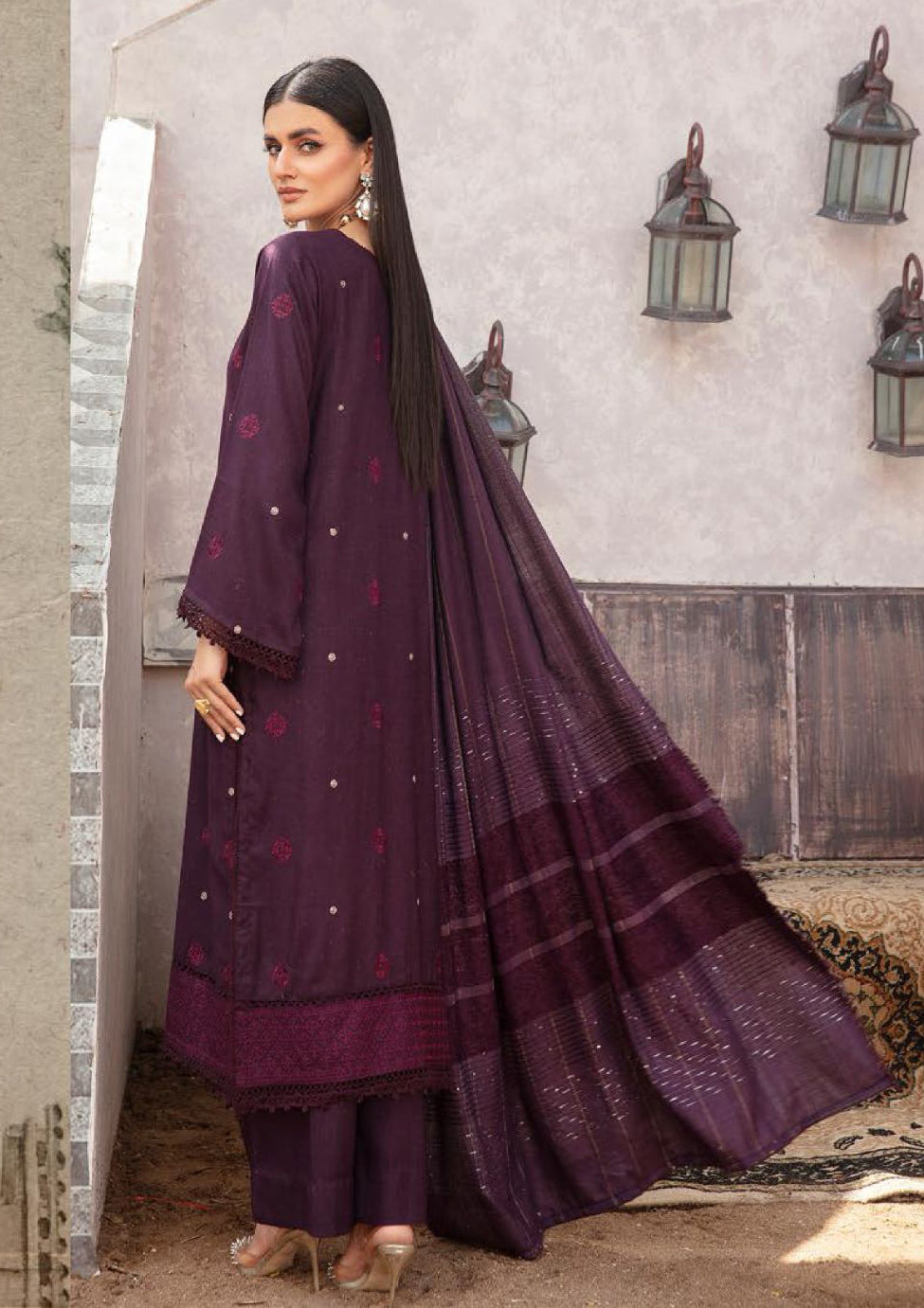 Aangan Peach Leather By Khoobsurat'23 AN-08 - Mohsin Saeed Fabrics