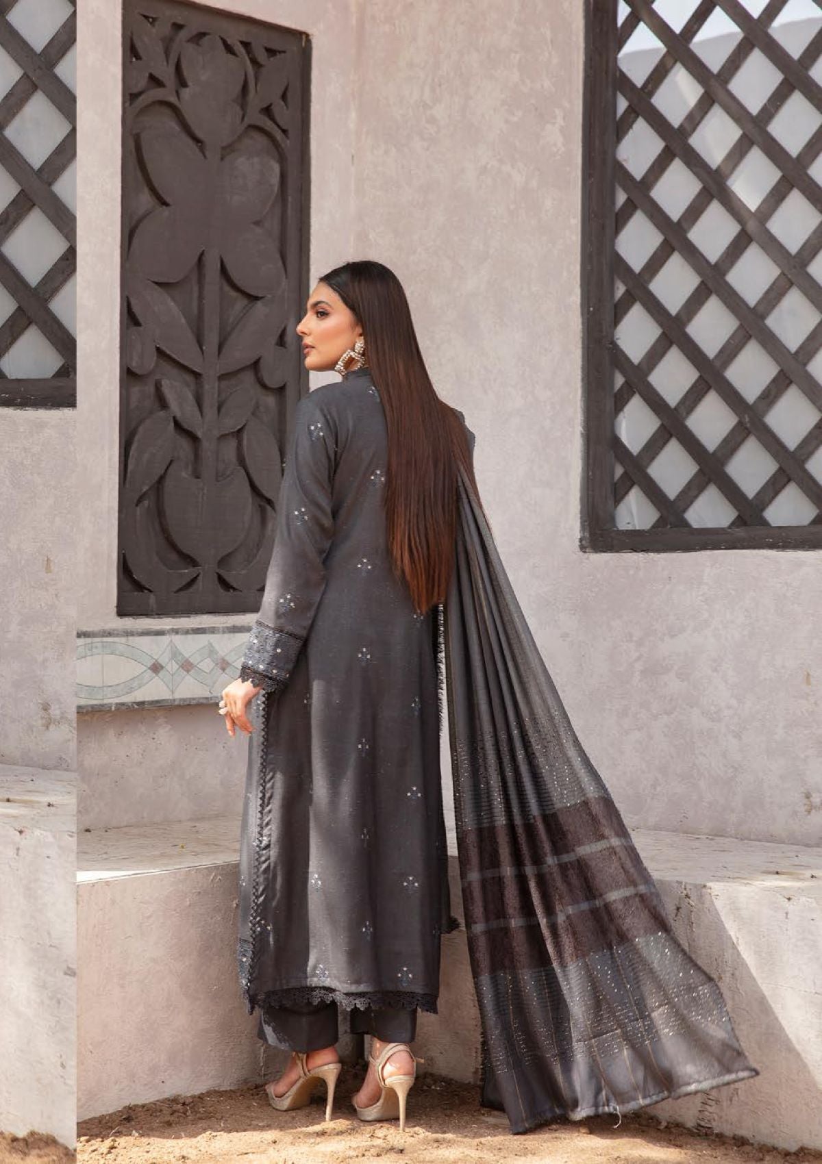 Aangan Peach Leather By Khoobsurat'23 AN-09 - Mohsin Saeed Fabrics