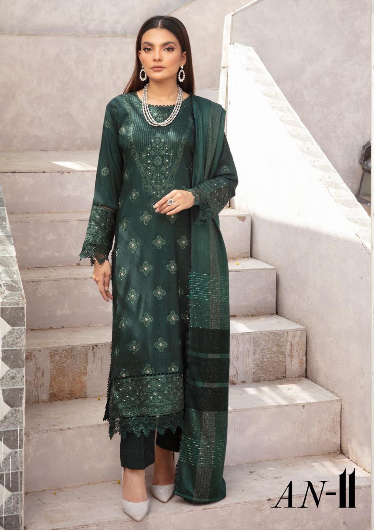Aangan Peach Leather By Khoobsurat'23 AN-11 - Mohsin Saeed Fabrics