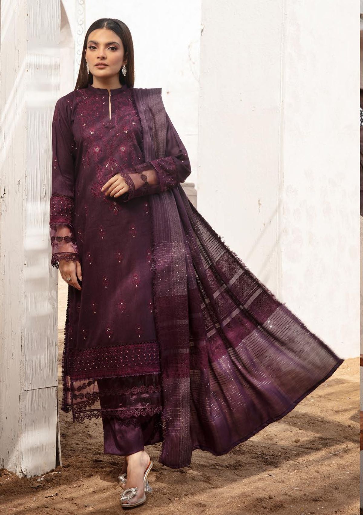Aangan Peach Leather By Khoobsurat'23 AN-12 - Mohsin Saeed Fabrics