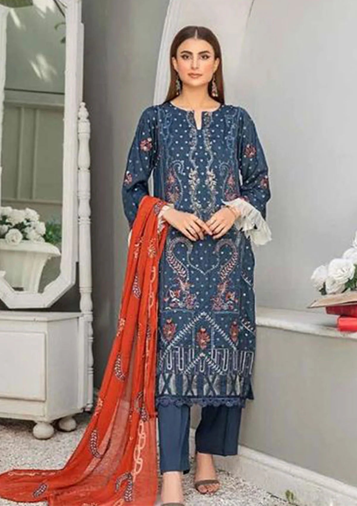 Alif Airjet Emb Viscose'23 Vol-30 D-07 - Mohsin Saeed Fabrics