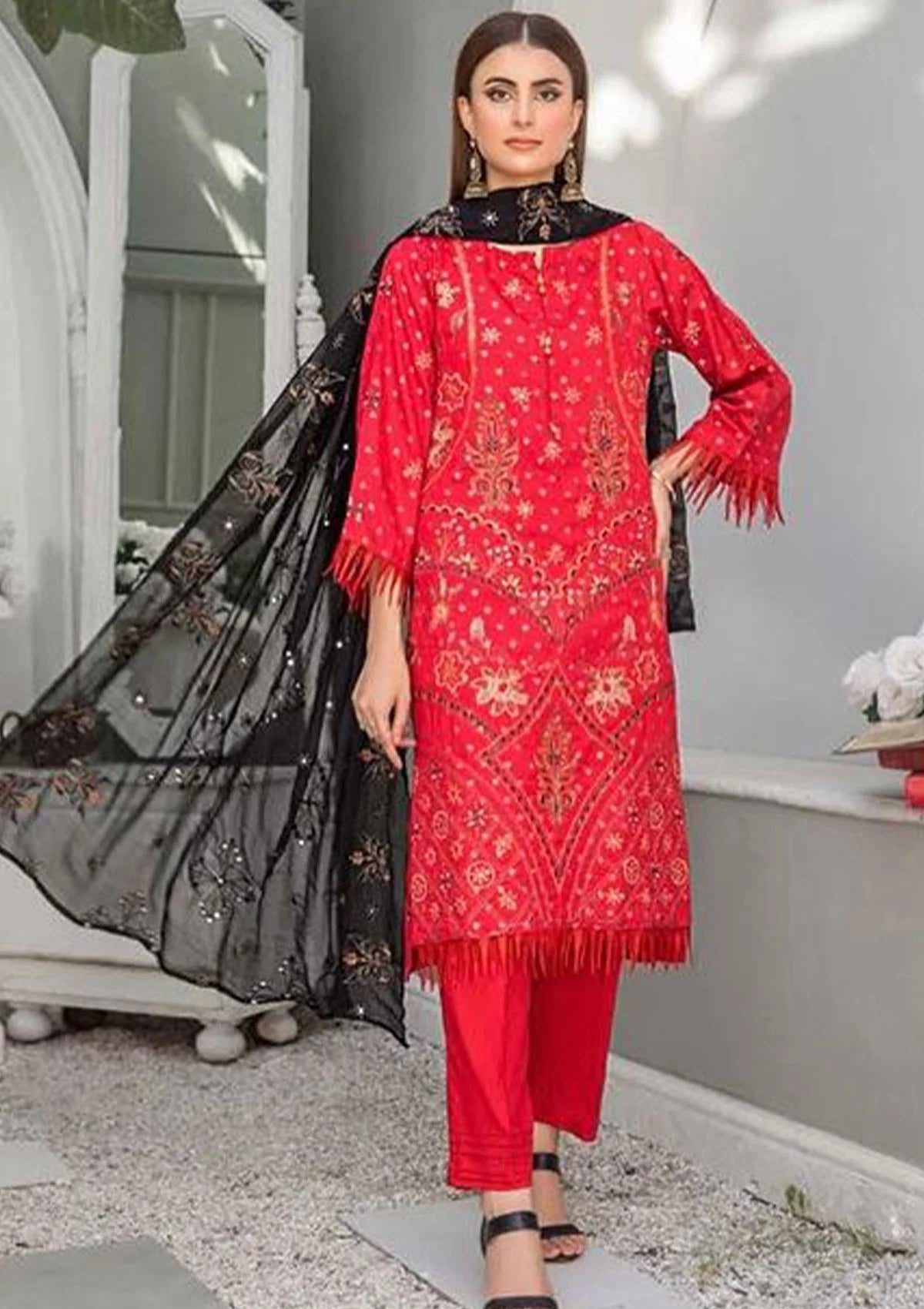 Alif Airjet Emb Viscose'23 Vol-30 D-08 - Mohsin Saeed Fabrics