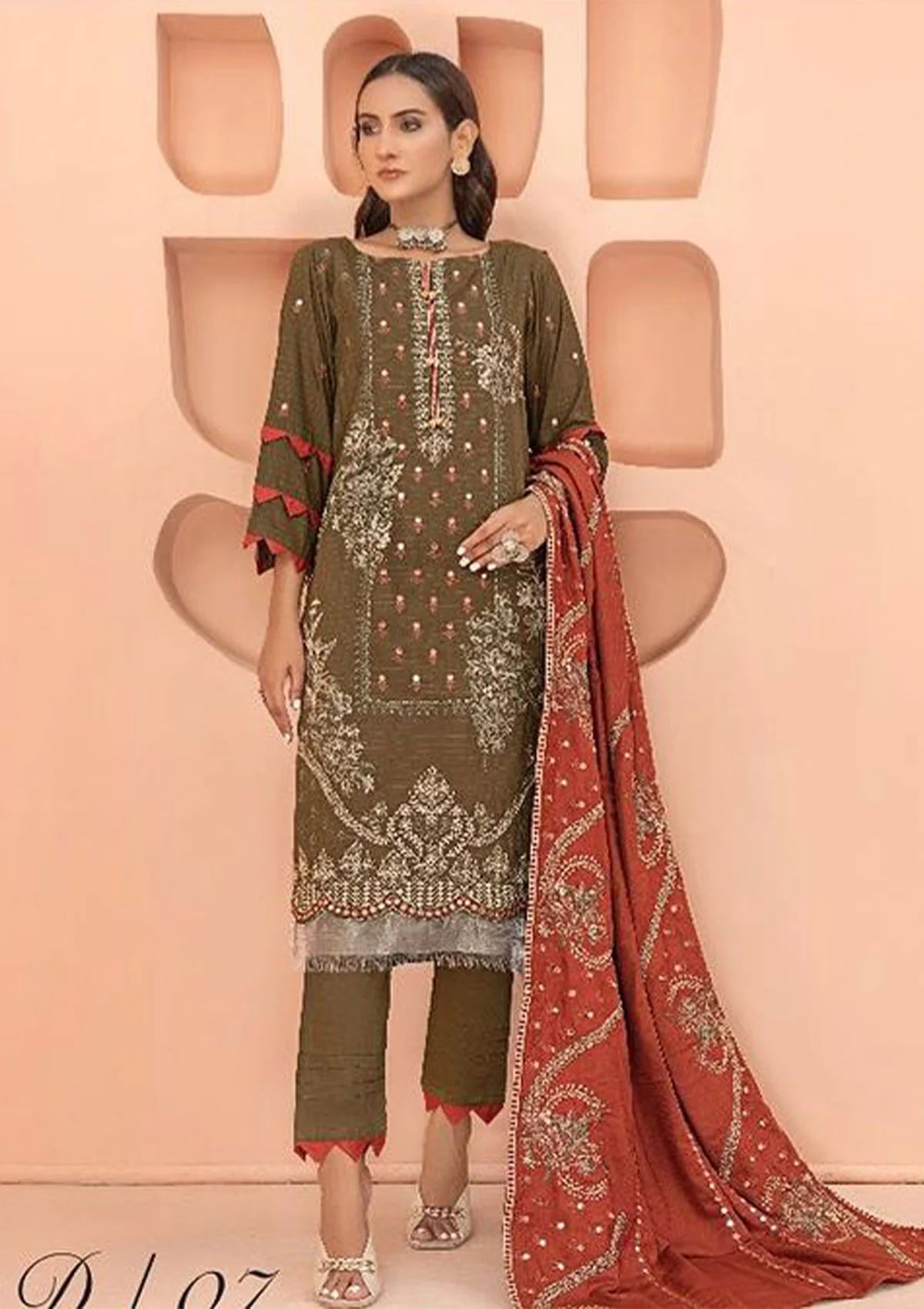 Alif Airjet Emb Viscose'23 Vol-33 D-07 - Mohsin Saeed Fabrics