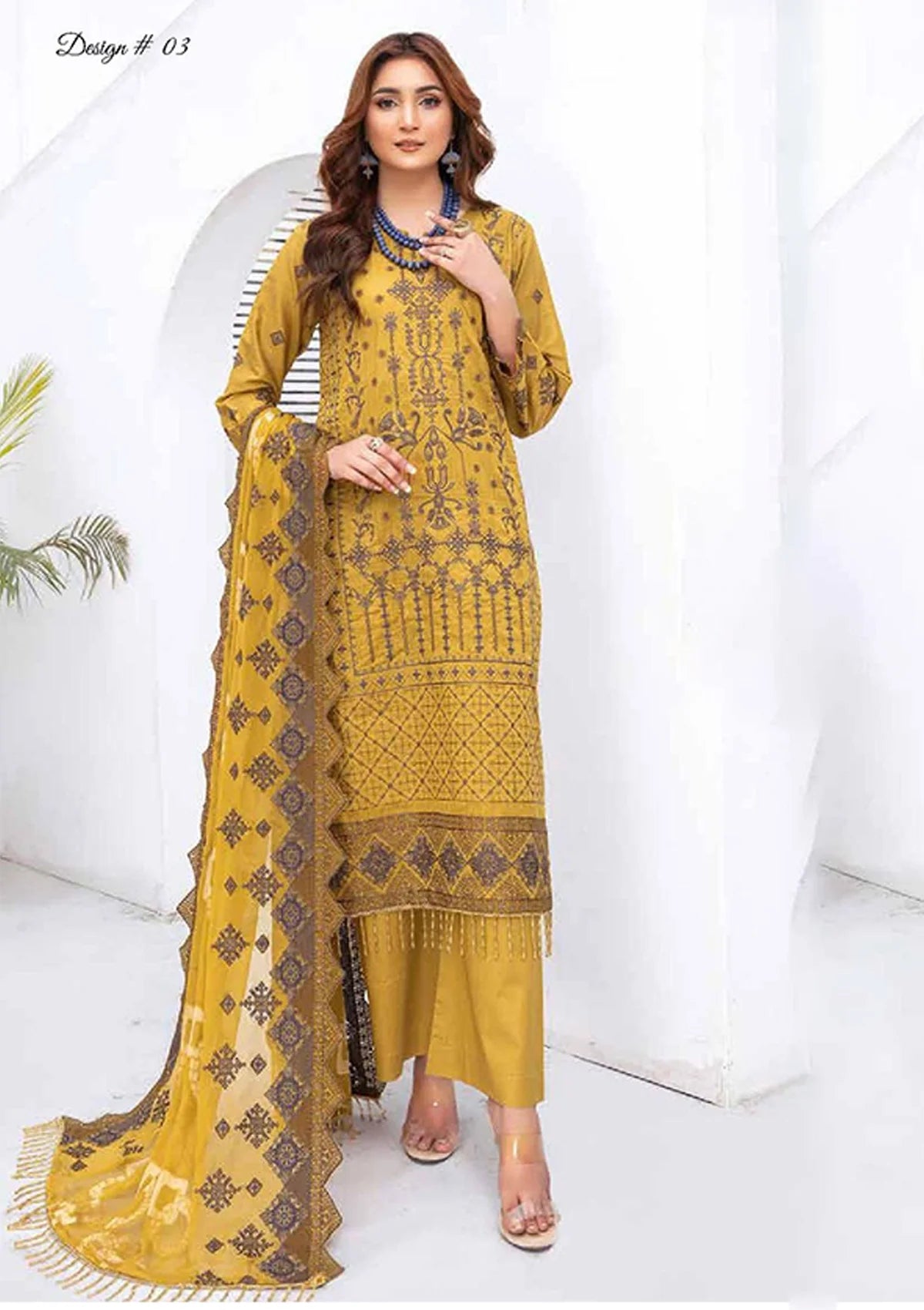 Andaaz By Bin Rashid Emb Lawn'24 D-03 - Mohsin Saeed Fabrics