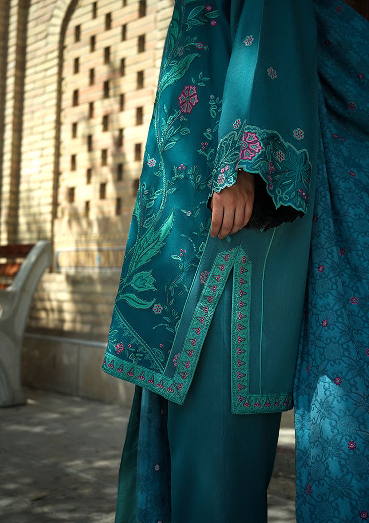 Mushq Hemline Bukhara Winter Edit'26 D-09 Azure Courtyard
