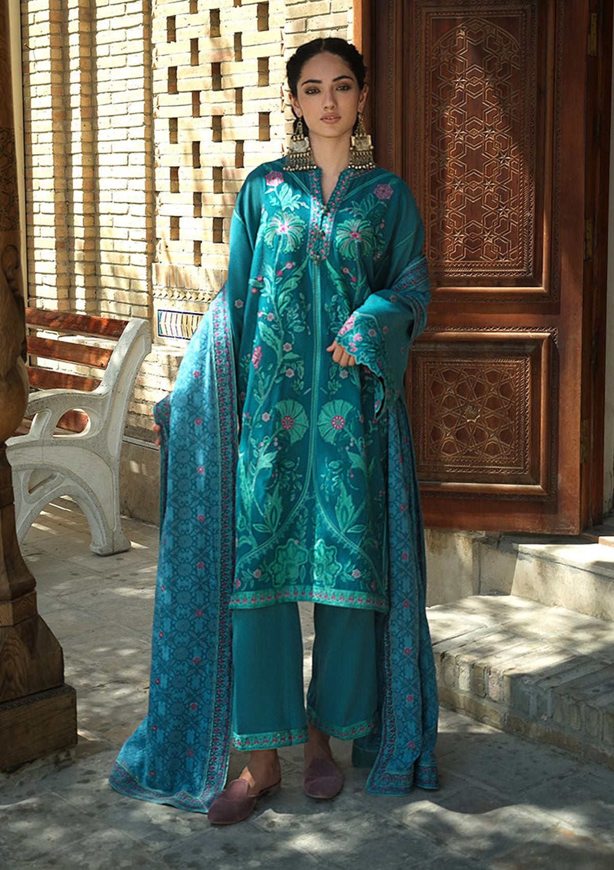 Mushq Hemline Bukhara Winter Edit'26 D-09 Azure Courtyard