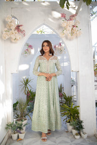 Shayzal By Mona Emb Pret SW 01-Pastel Green - Mohsin Saeed Fabrics